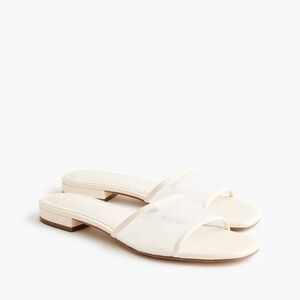 NWT!! Women's J. CREW Factory Mesh Slide Sandals Dusty Ivory Slip On Size 8